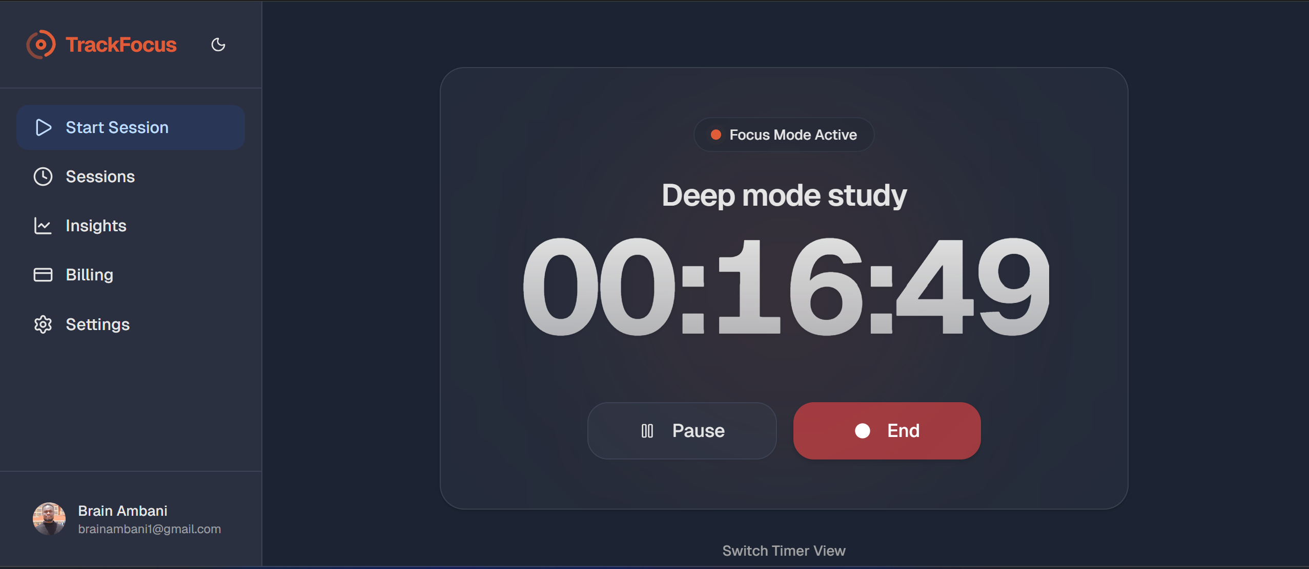 TrackFocus - Screenshot 3 showing product features and functionality