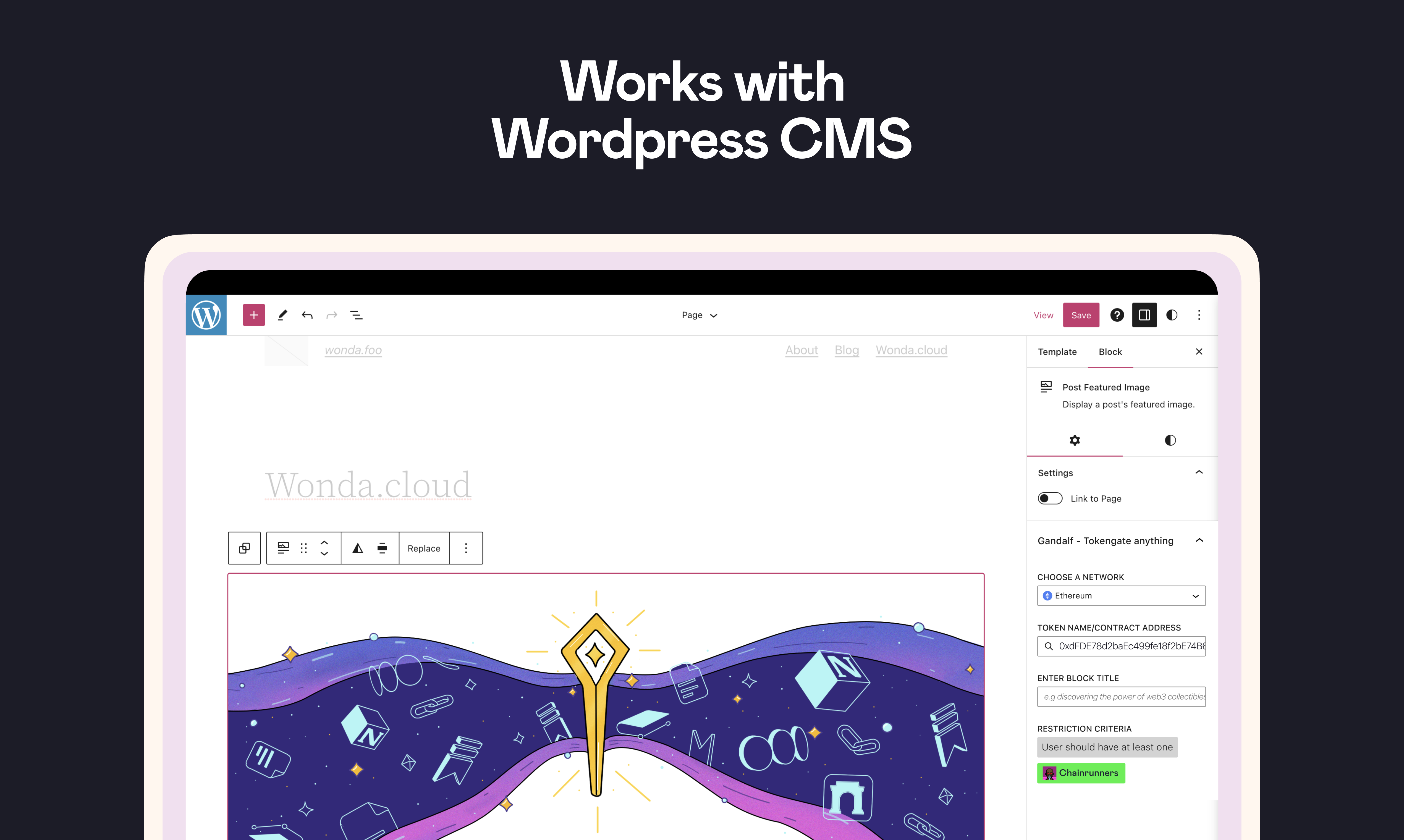 甘道夫 - Tokengate任何東西 - 概念，Google表單，WordPress media 5