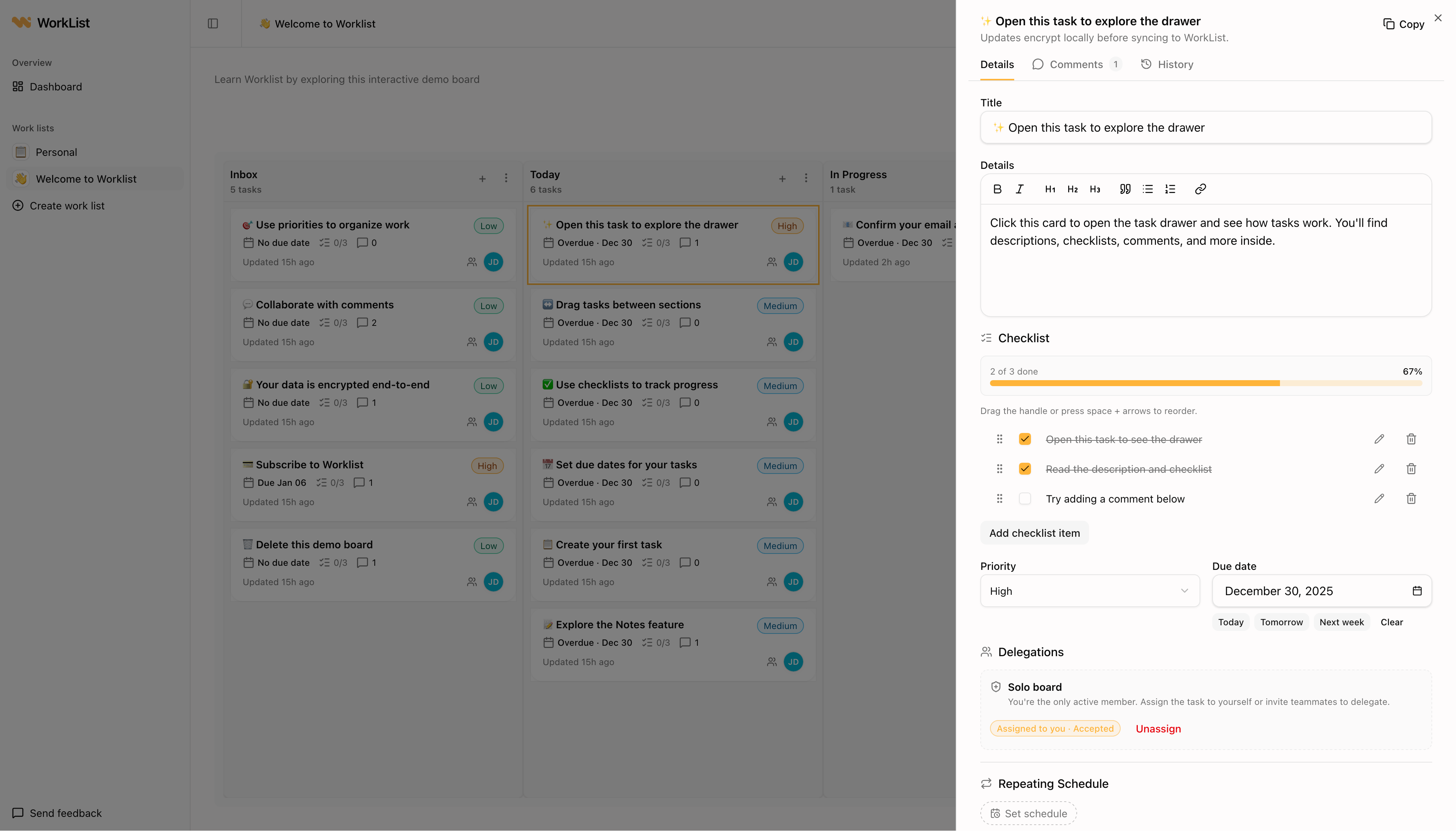 Worklist - Screenshot 3 showing product features and functionality