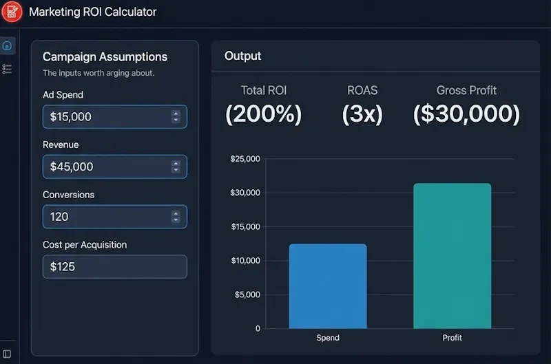 Marketing ROI Calculator screenshot 2