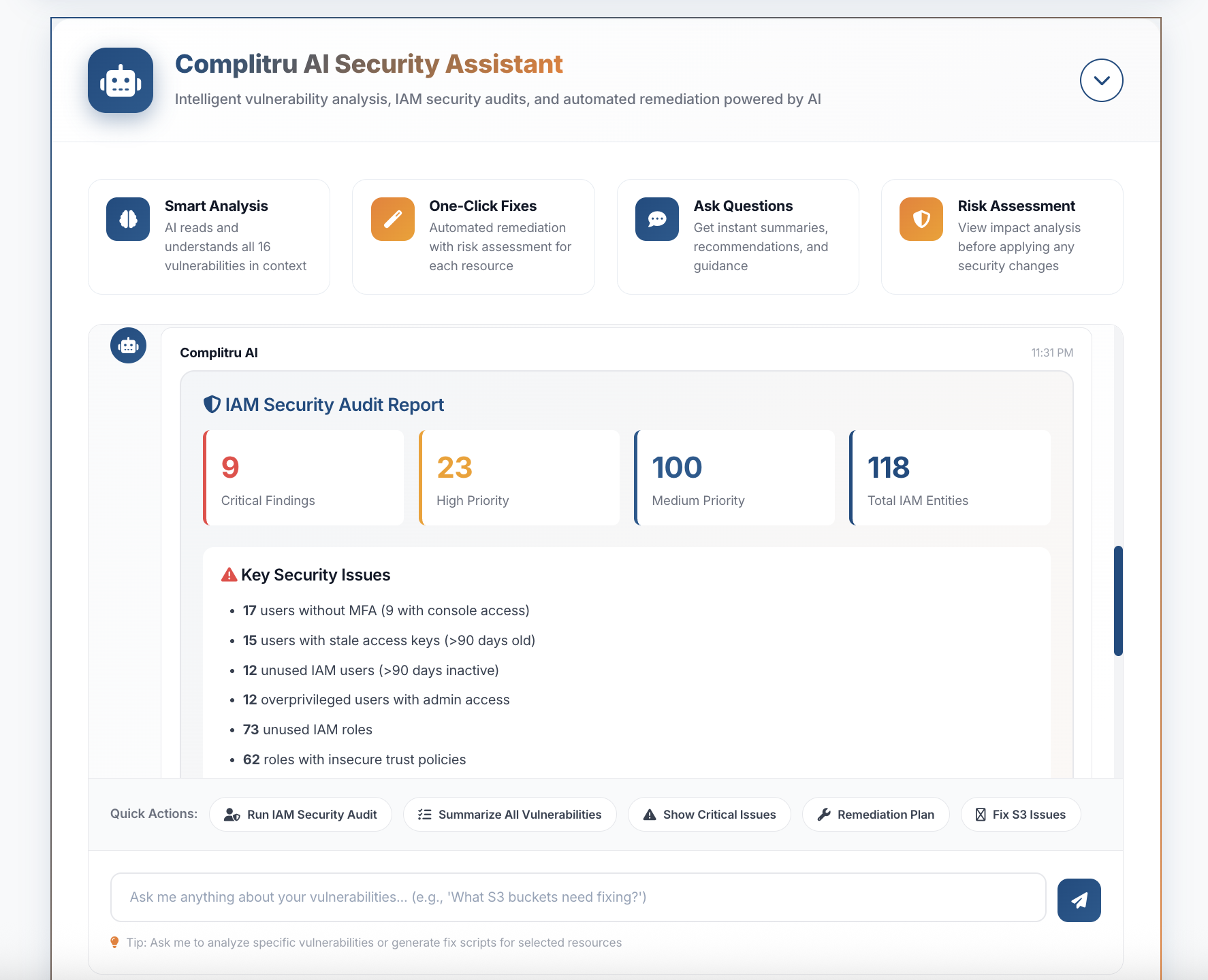 CompliTru AI - Main product screenshot demonstrating key features and user interface