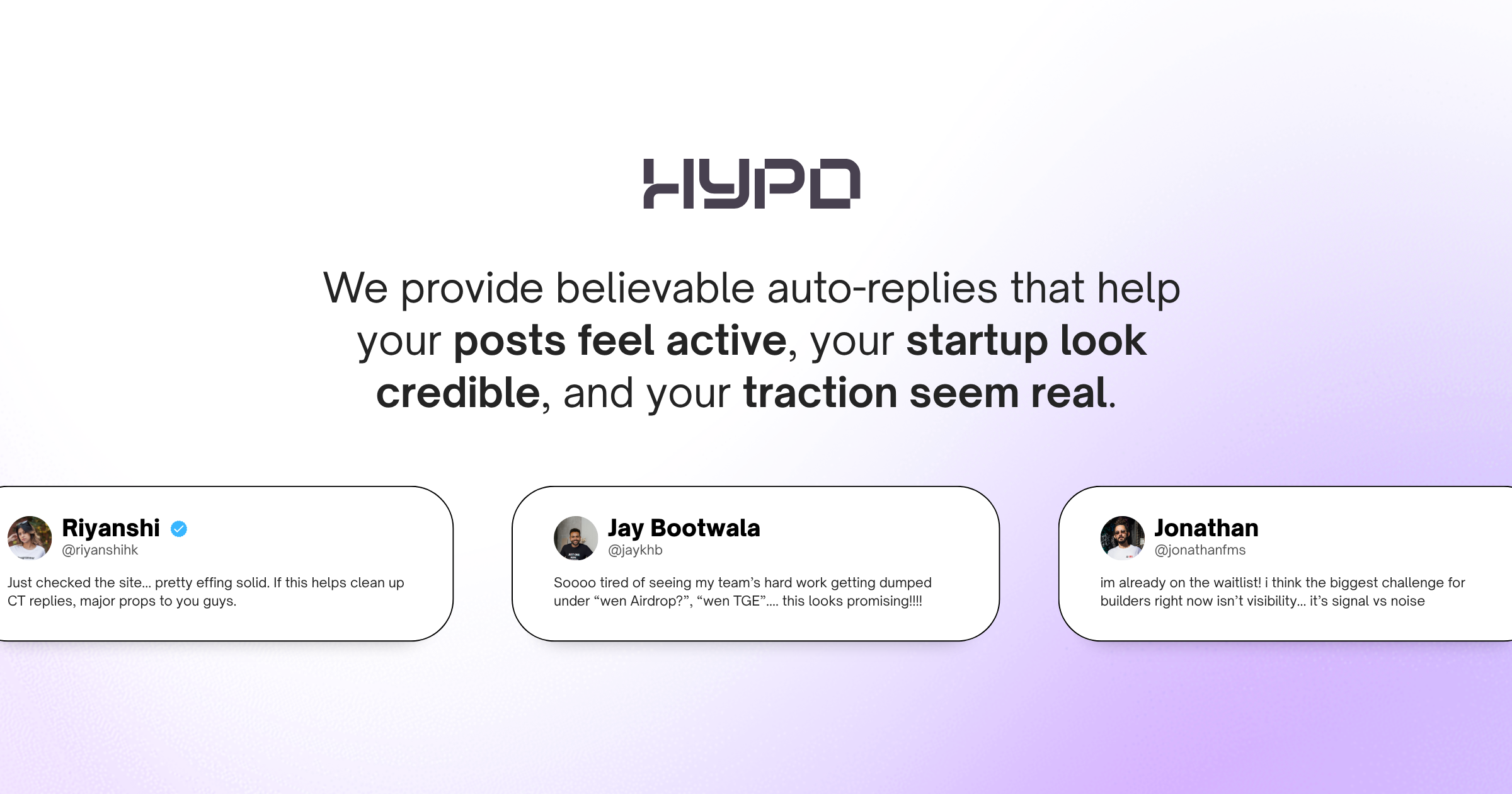 Mídia 1 de Hypd - Replias automáticas que fazem com que sua comunidade se sinta real
