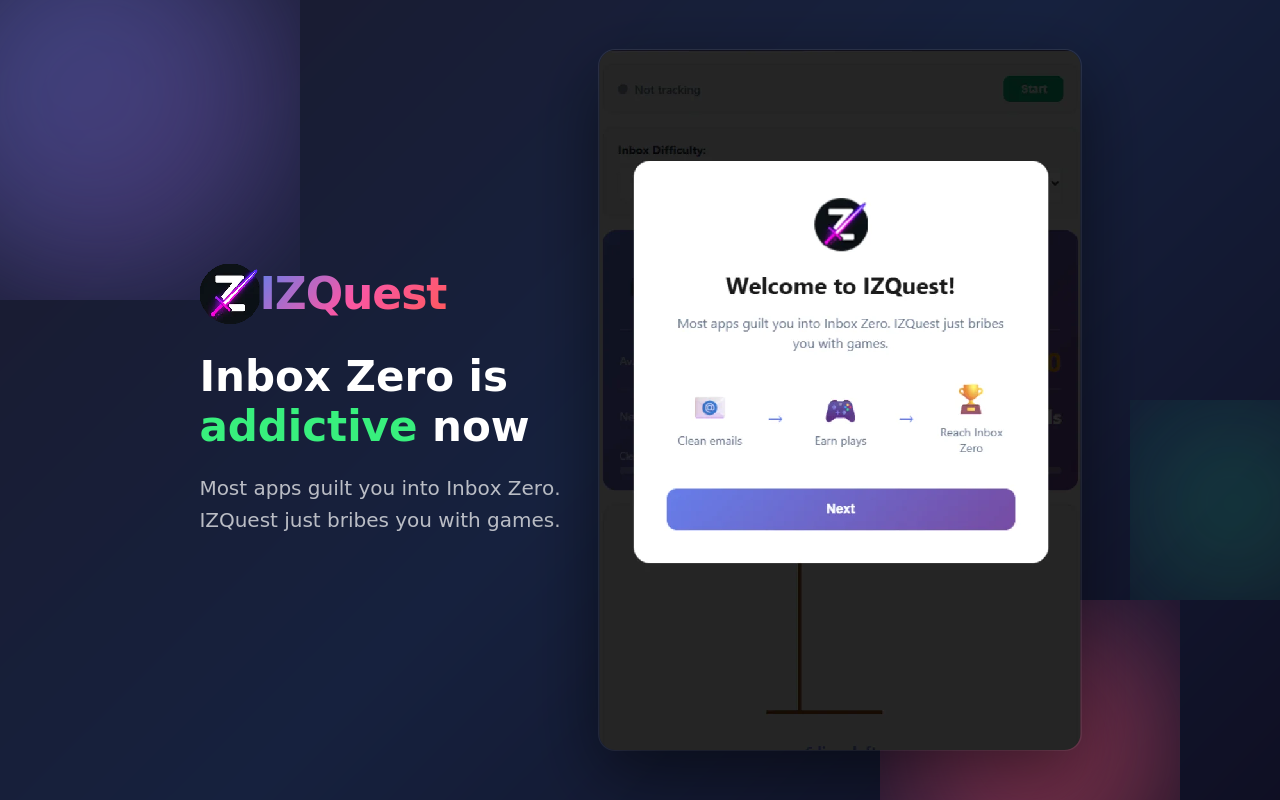 IZQuest - Screenshot 2 showing product features and functionality