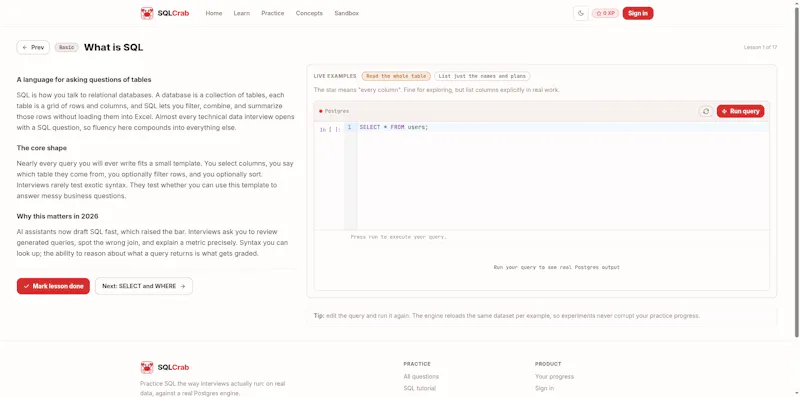SQLCrab screenshot 2