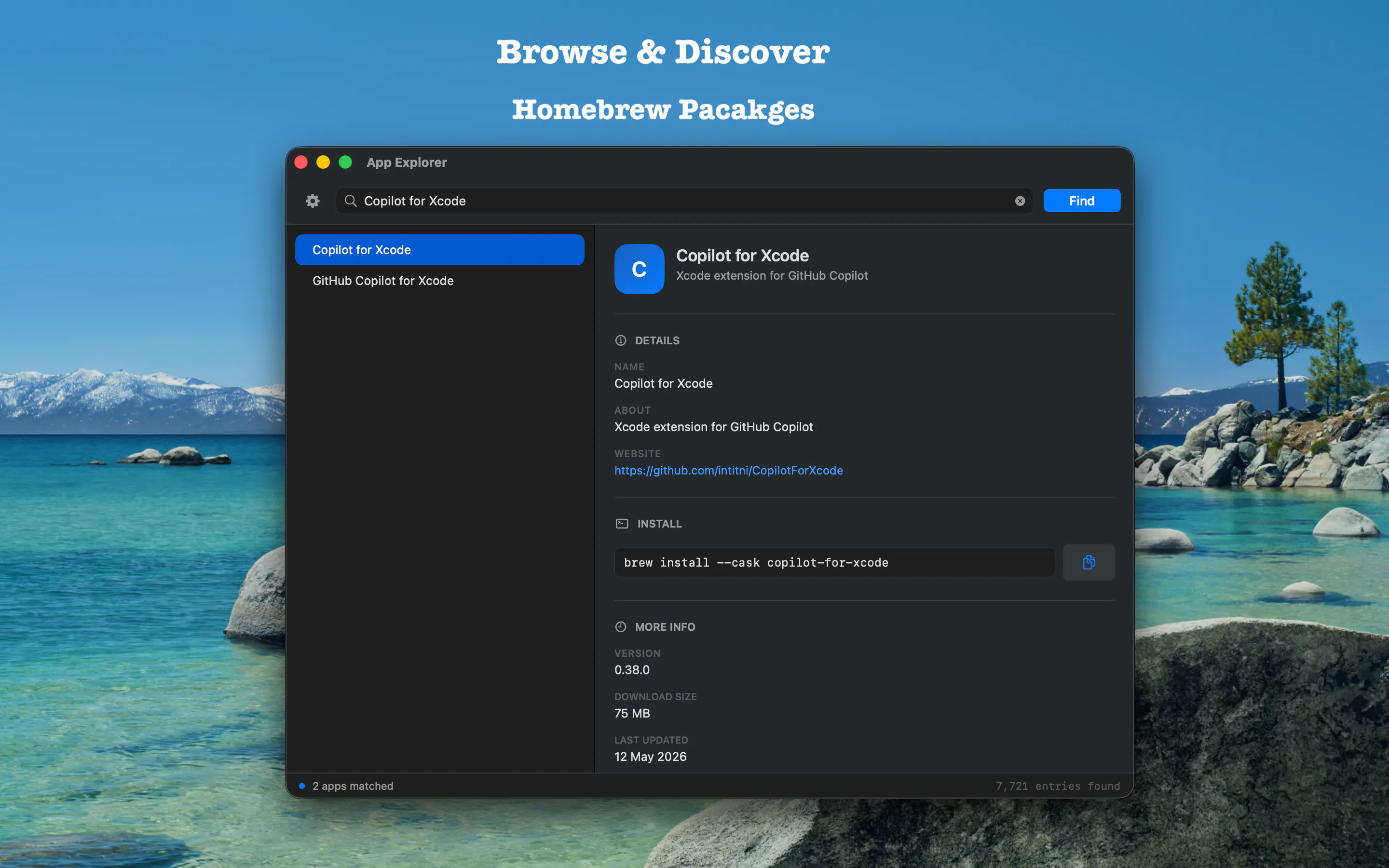 App Explorer – Homebrew Cask App gallery image