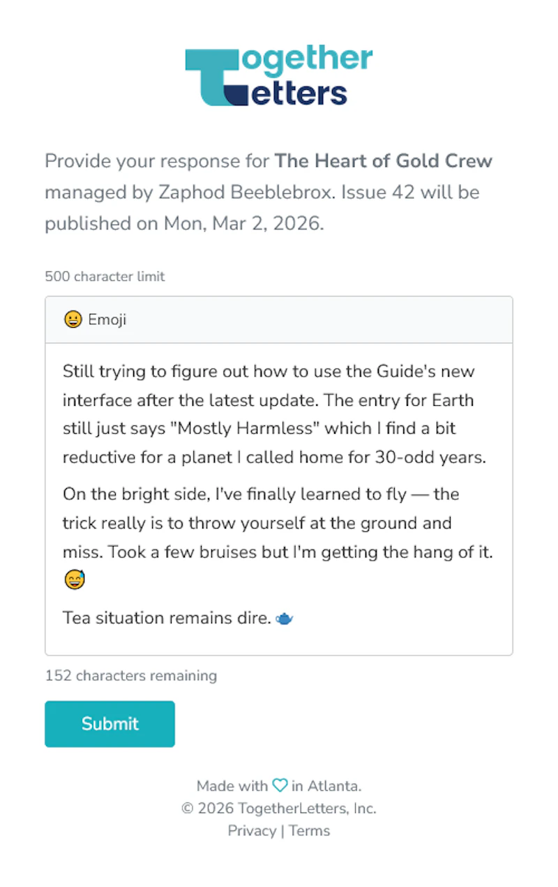 TogetherLetters screenshot 1