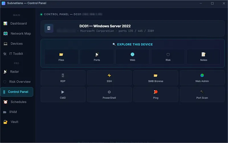 Subnetlens - Network Scanner for Windows screenshot 1