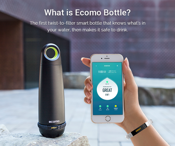 Ecomo: The World’s First Bottle That Tests & Filters Water gallery image