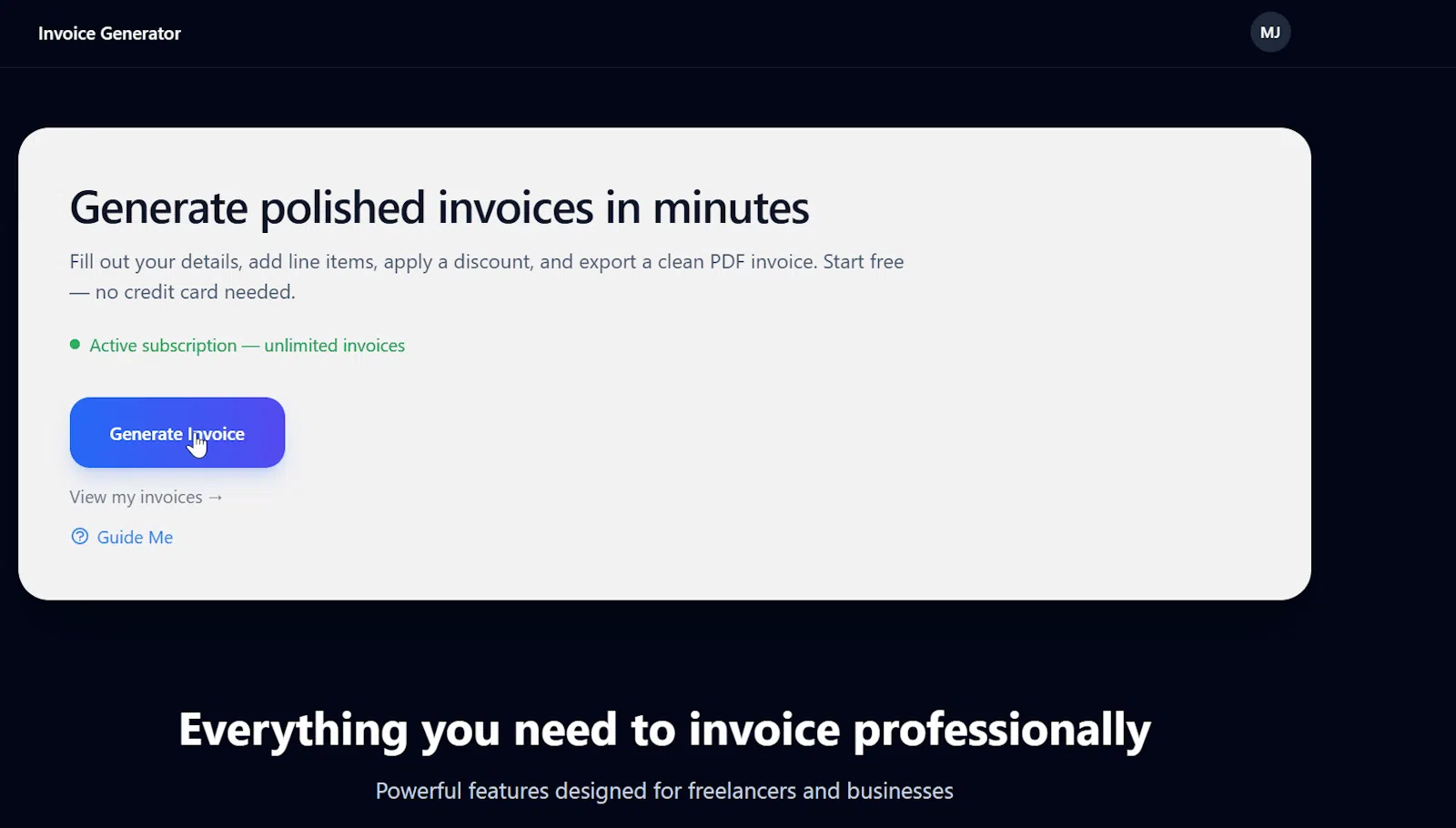Invoice Generator screenshot 1
