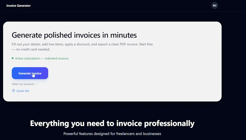 Invoice Generator screenshot 1