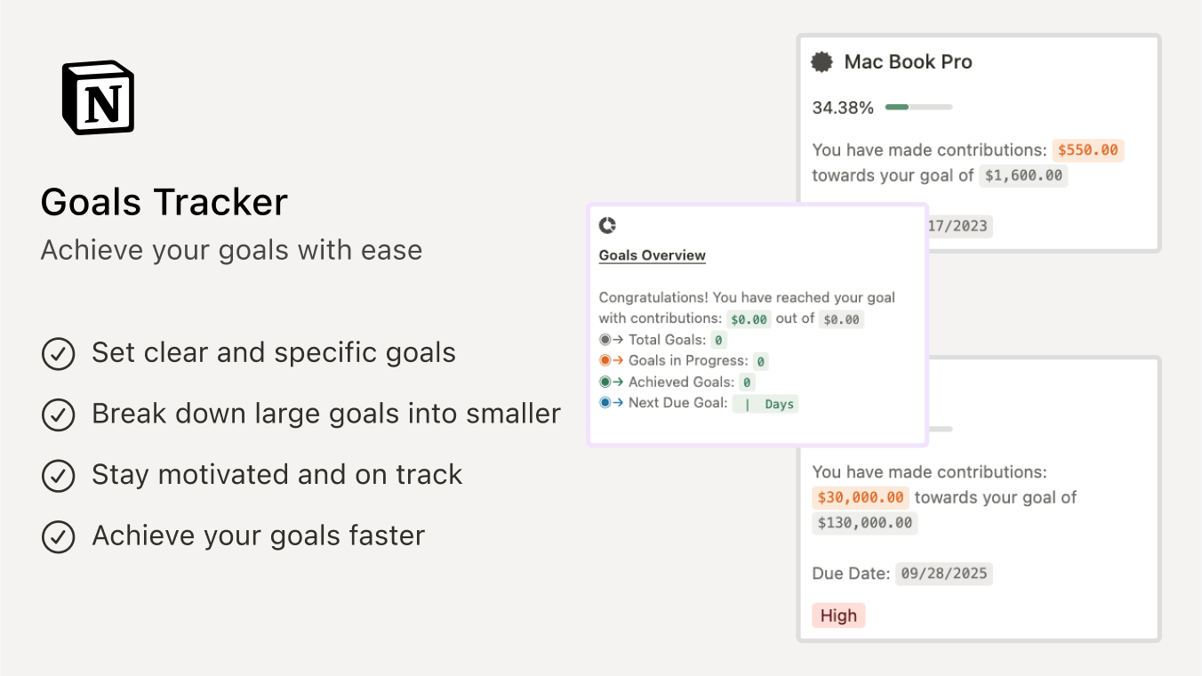 Notion Finance Tracker en doelplanner - Stroomlijn je financiën, stroomlijnen je leven media 2