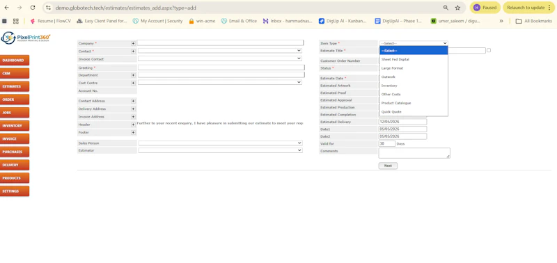 Cost Estimation For Printing Companies screenshot 3
