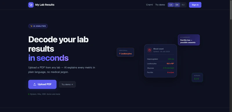 My Lab Results — AI for Ukrainian labs screenshot 4