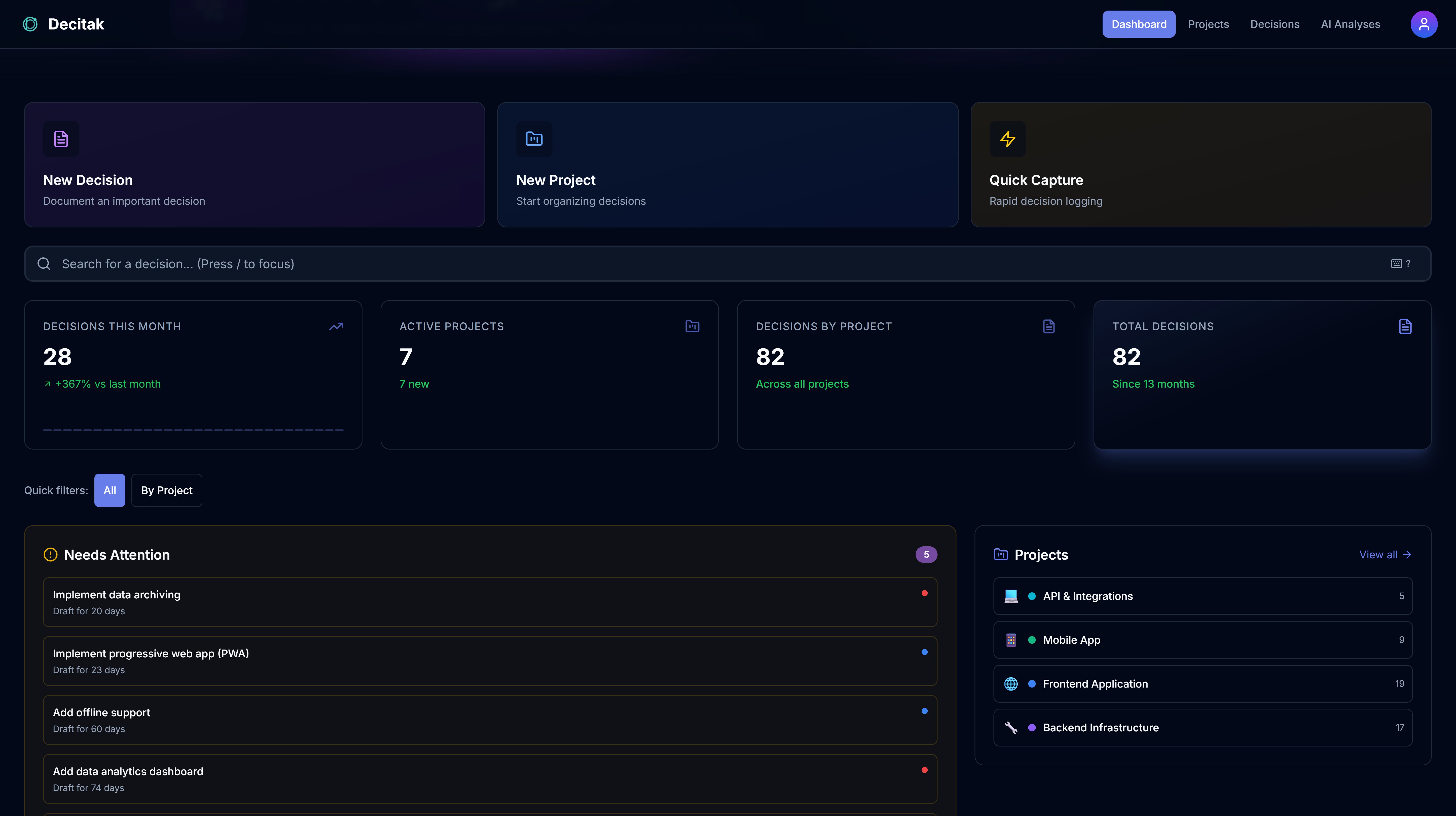 Decitak - Screenshot 2 showing product features and functionality