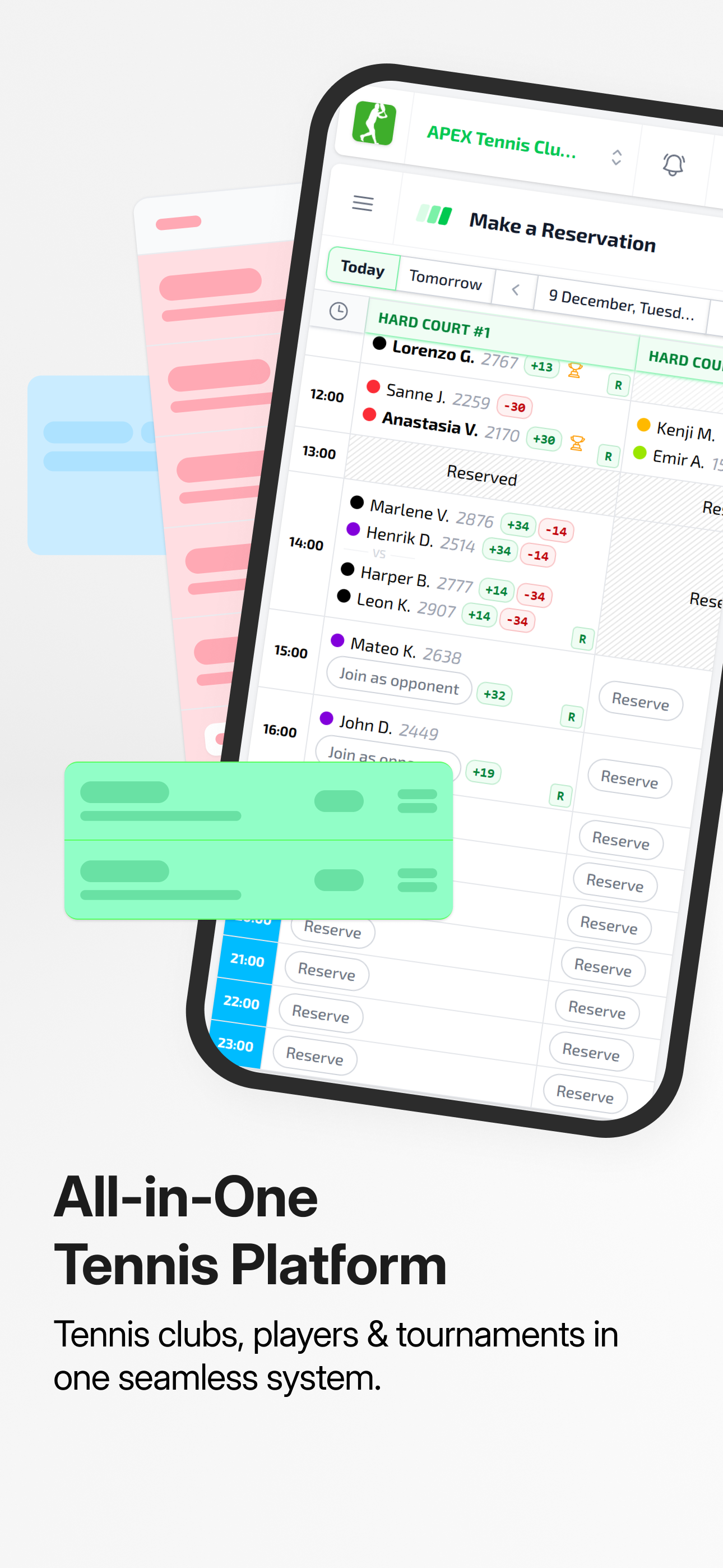 Tennisium - Main product screenshot demonstrating key features and user interface
