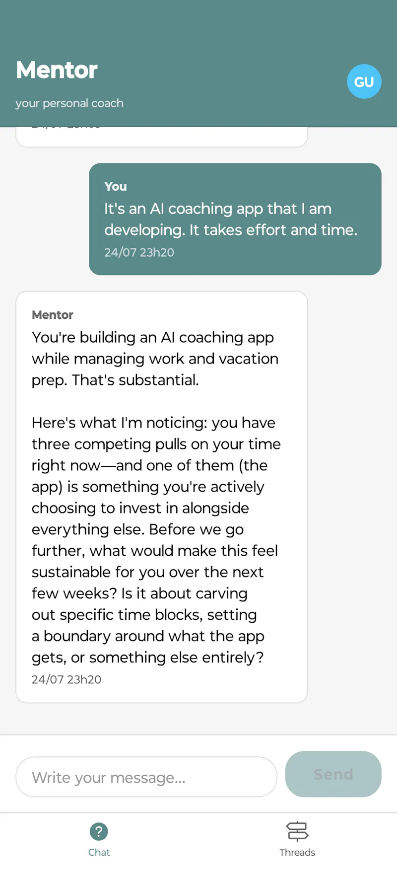 Mentor — No rush, become yourself screenshot 3