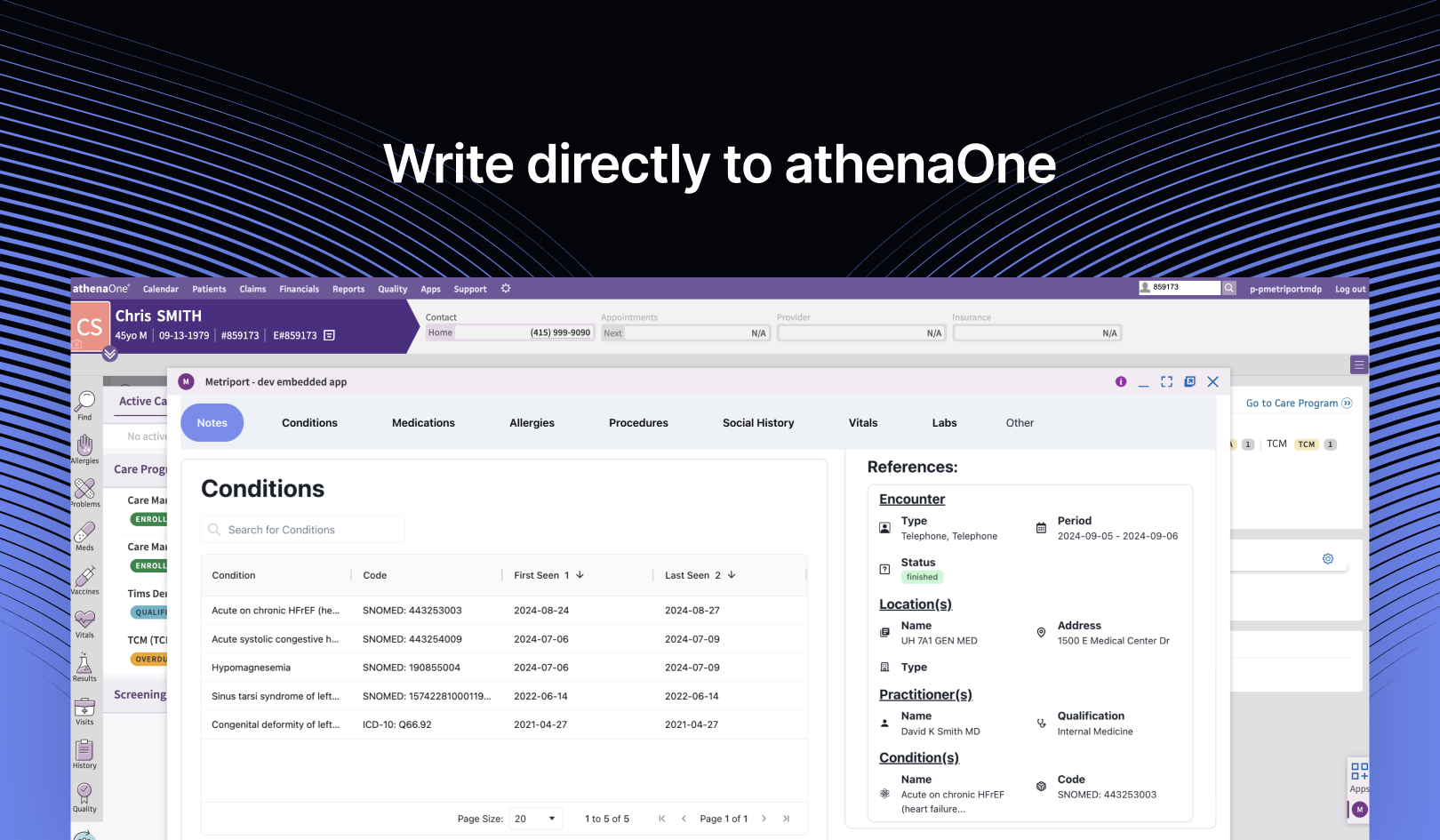 Media Integrasi Metriport Athenahealth - Akses segera ke ringkasan rekod perubatan di dalam AthenaOne 5