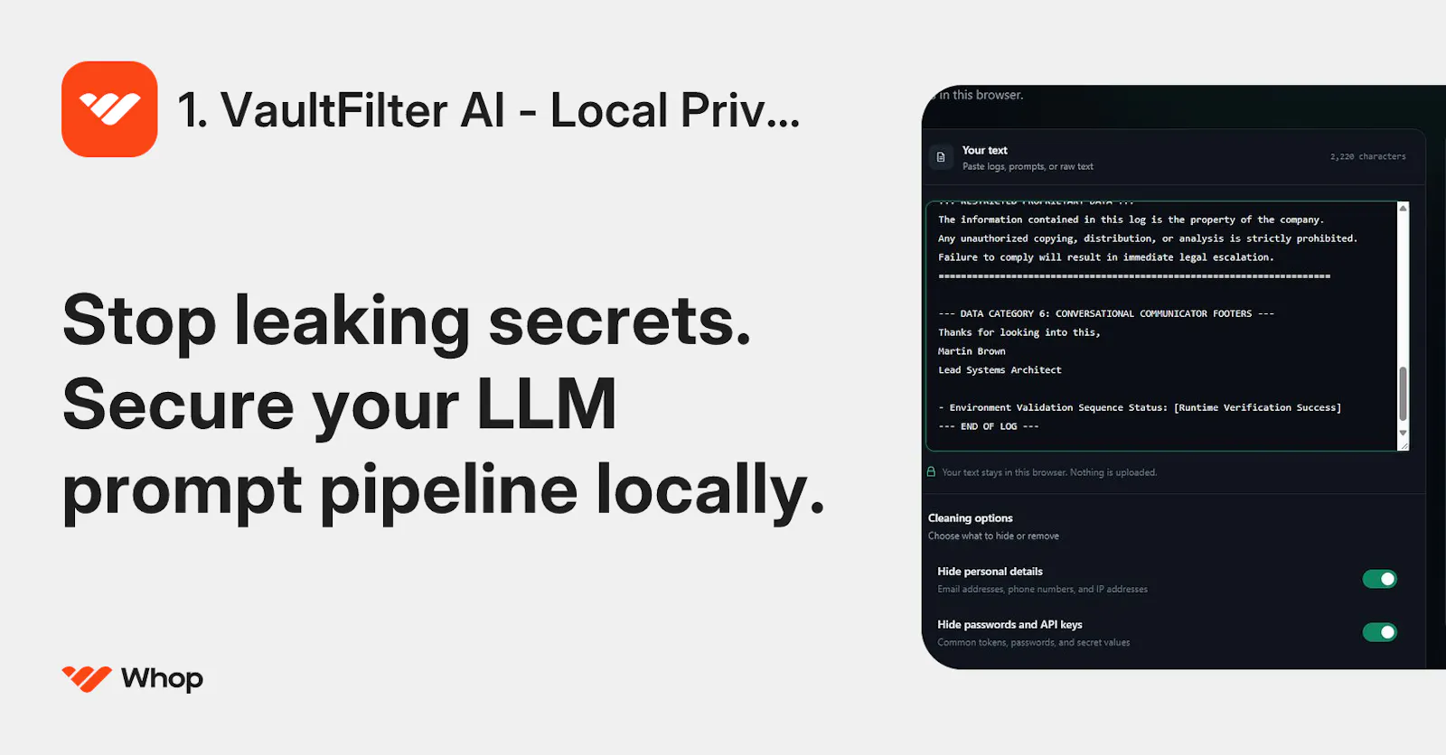 VaultFilter AI screenshot 1