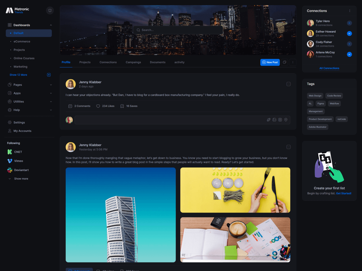 Metronic - шаблон администратора Bootstrap - React, Vue, Angular, Django, Asp.net Core, Laravel, Rails медиа 17