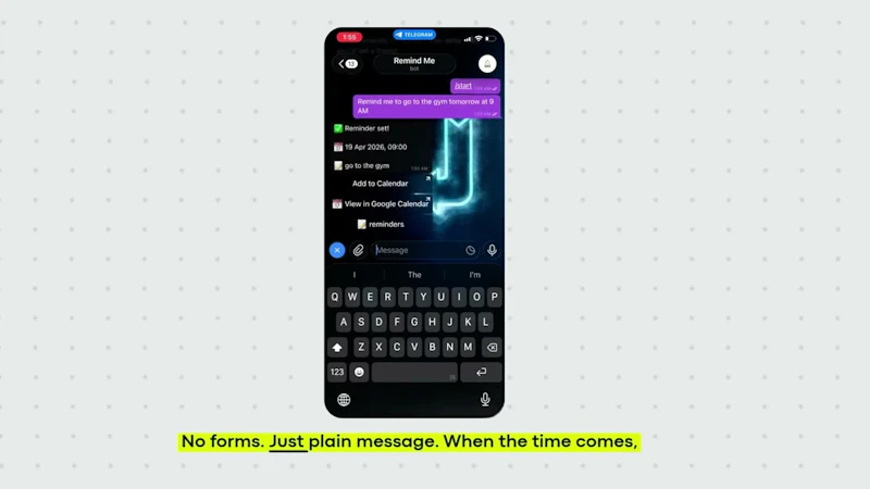 Remind Me Bot screenshot 1 (video preview)