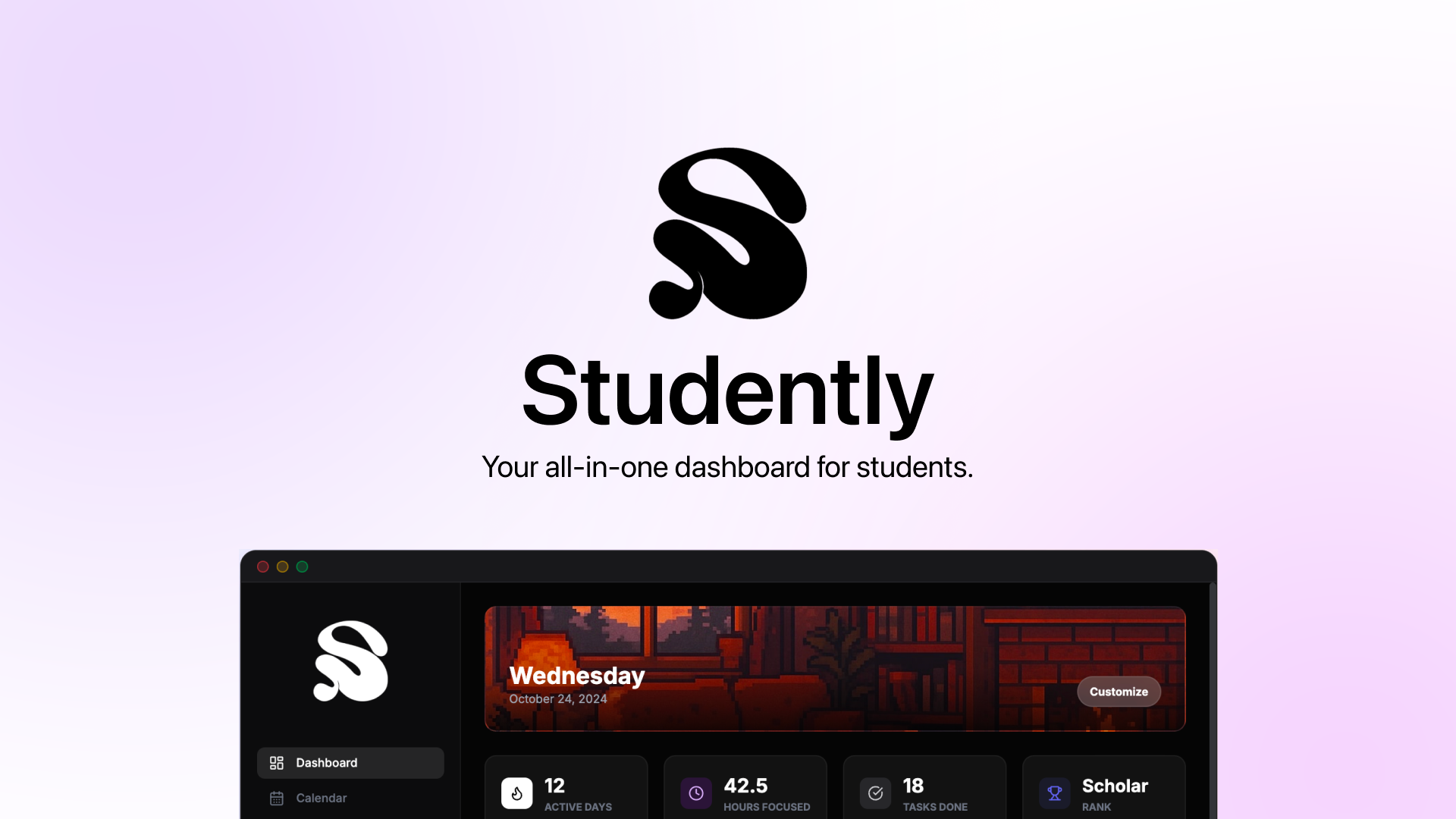 Studently App - Main product screenshot demonstrating key features and user interface