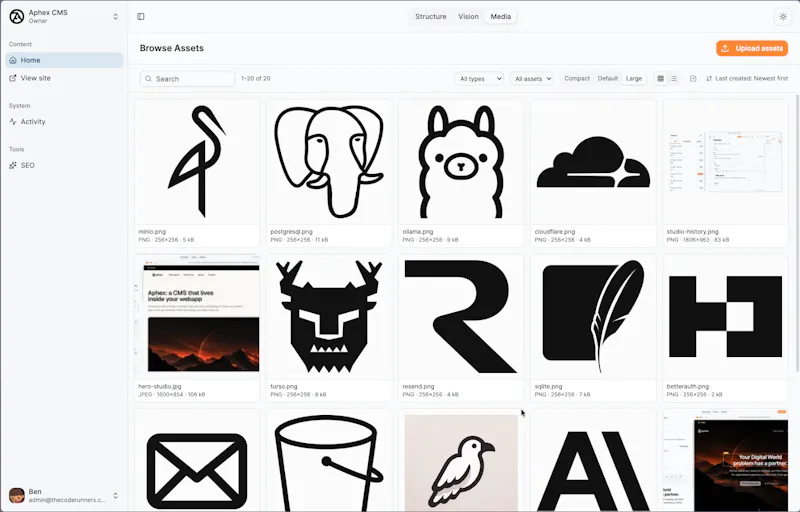 Aphex CMS screenshot 4