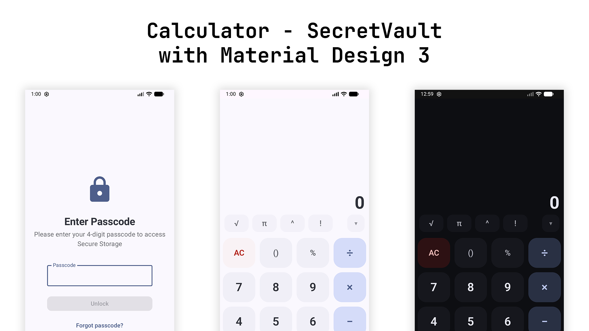 Calculator - Secure Vault - Main product screenshot demonstrating key features and user interface