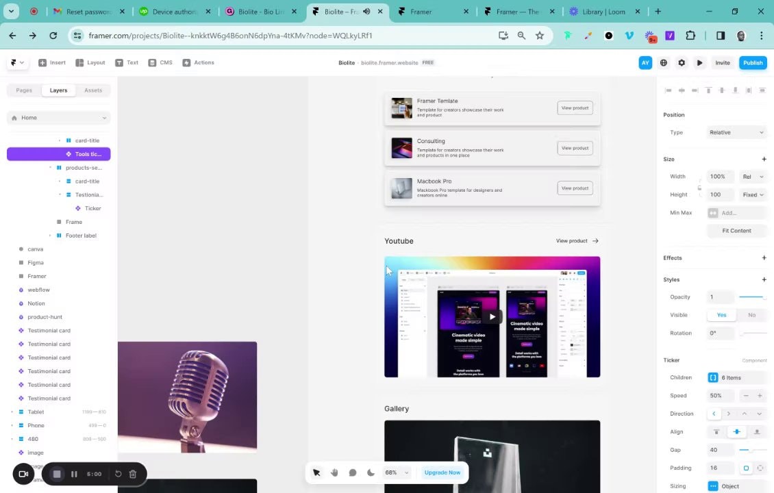 Bio lite - Link in Bio Framer template gallery image