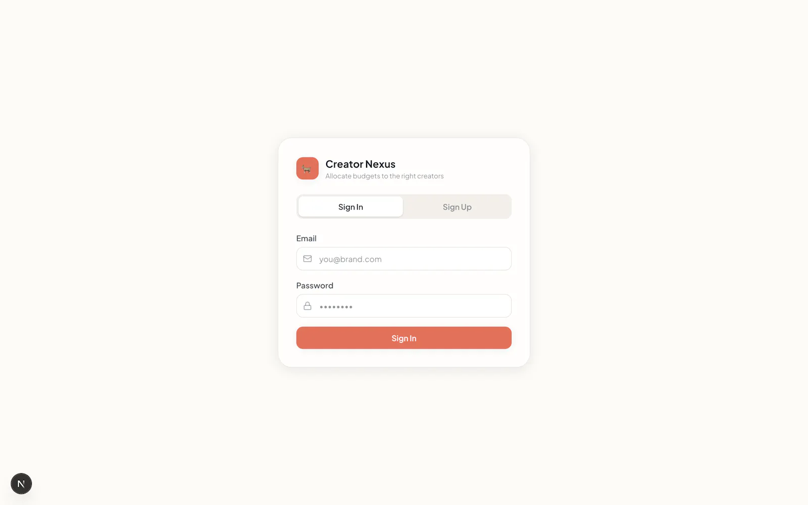 Creator Nexus — Influencer Budgeting screenshot 1