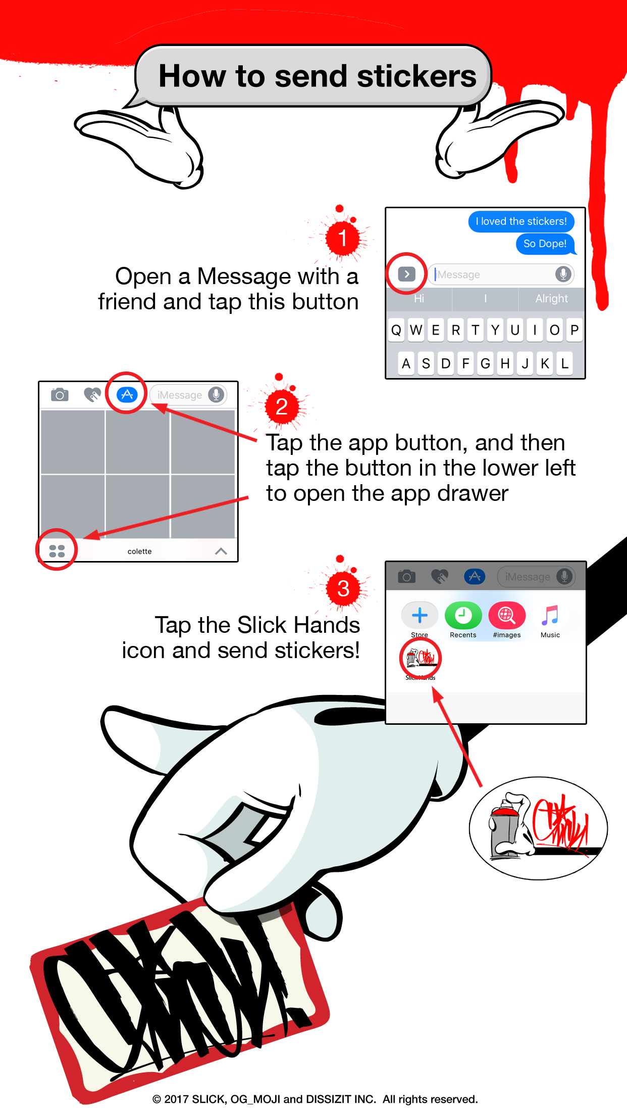 Slick Hands iMessage Stickers by OG_moji gallery image
