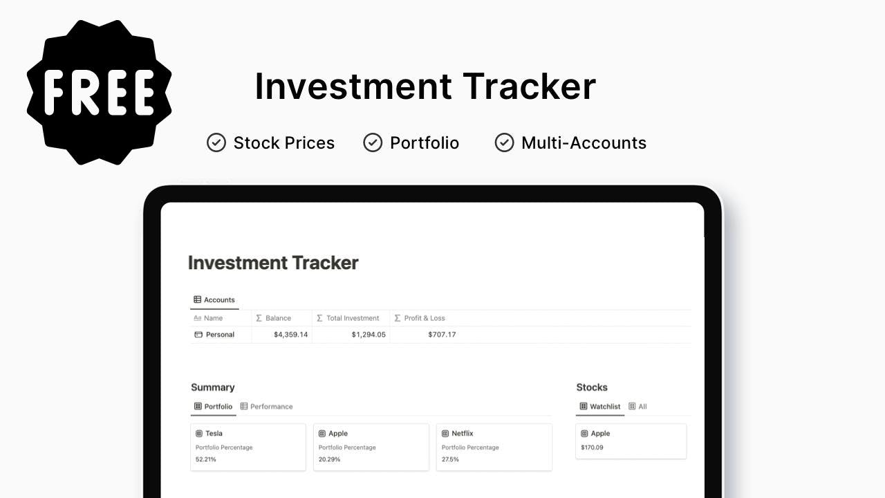Notion Investment Tracker media 1