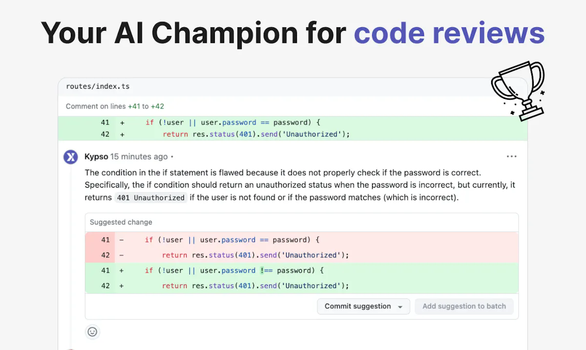 Kypso for Code Reviews