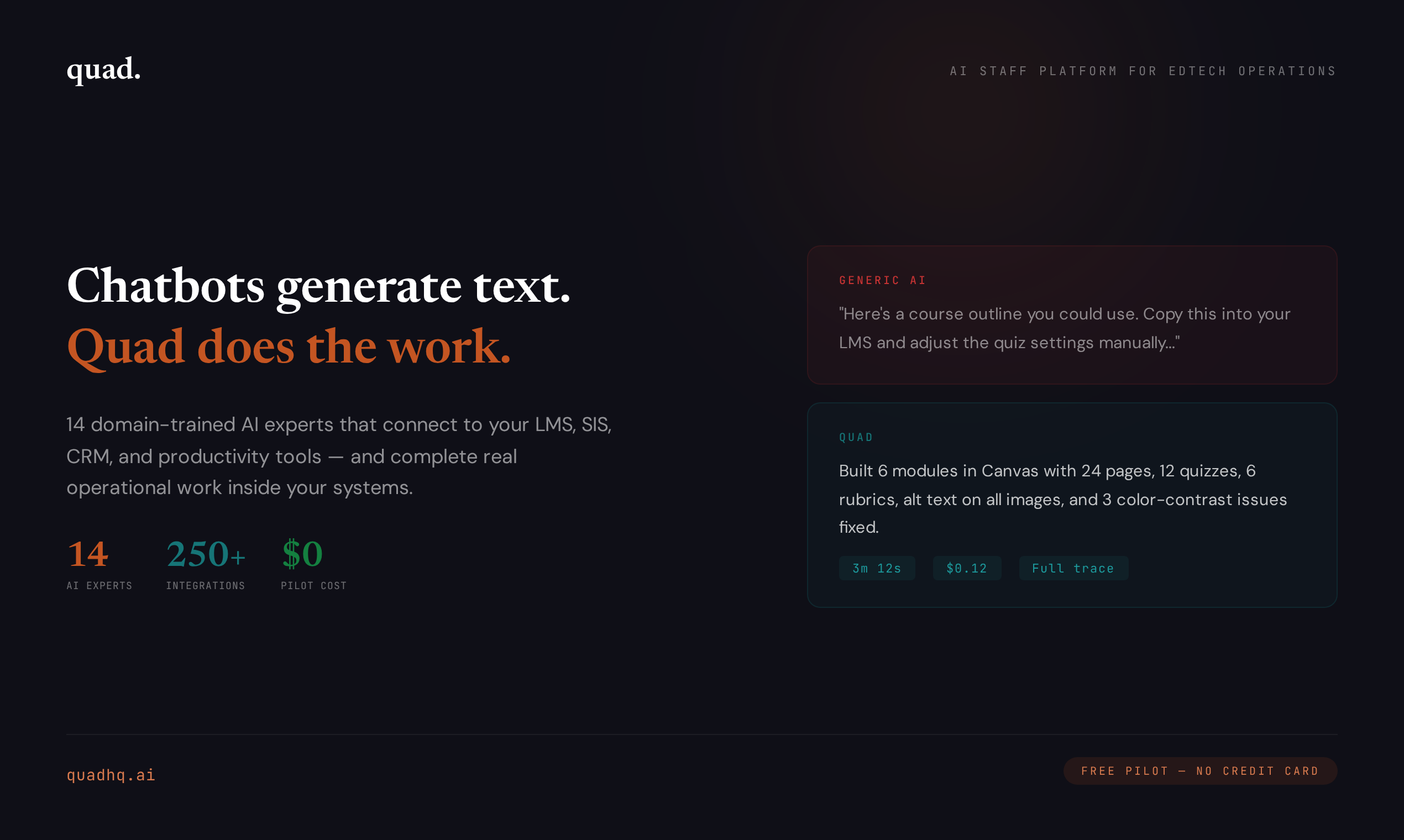 Quad - Main product screenshot demonstrating key features and user interface