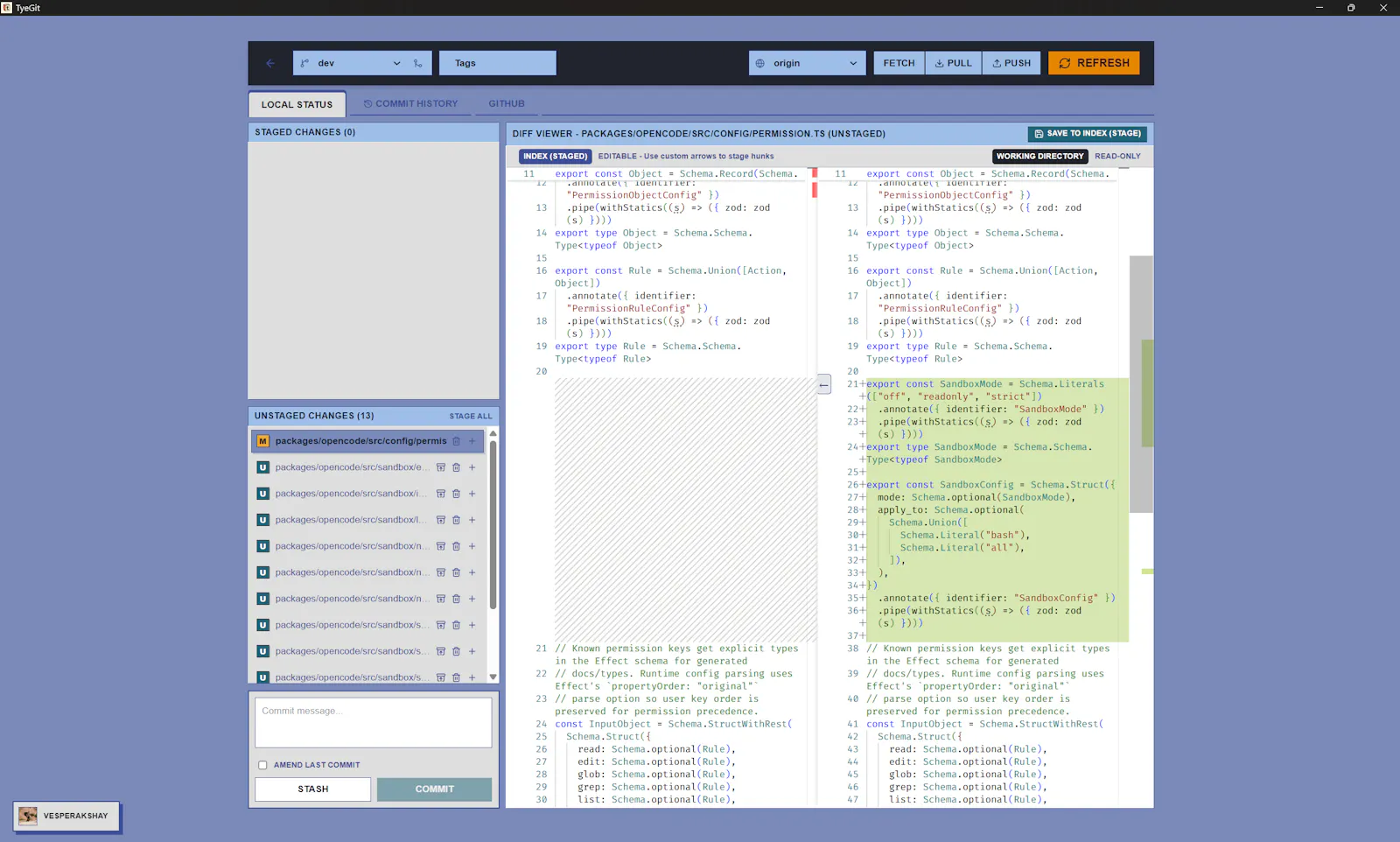 TyeGit screenshot 3