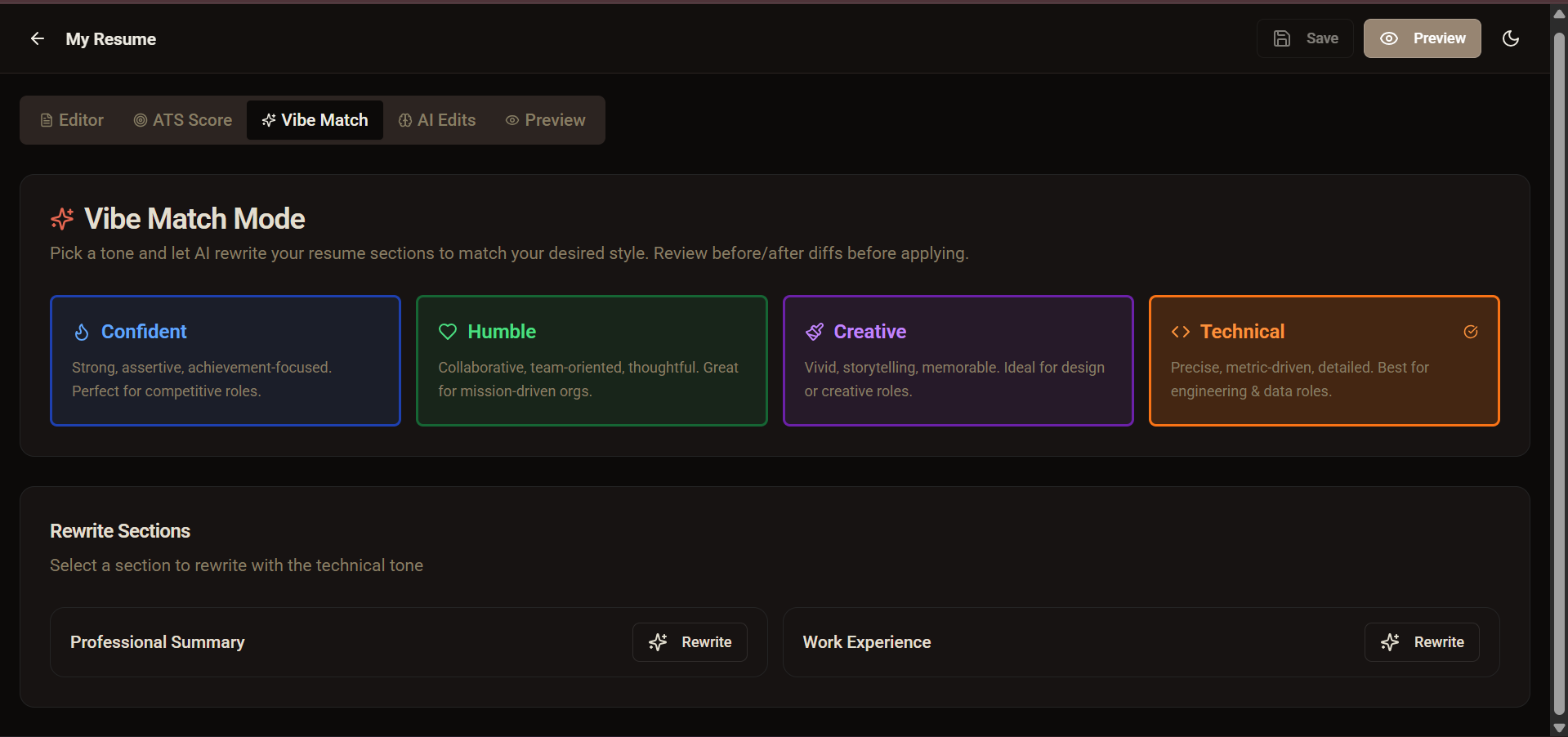 RobotResume FREE AI Resume Builder - Screenshot 2 showing product features and functionality