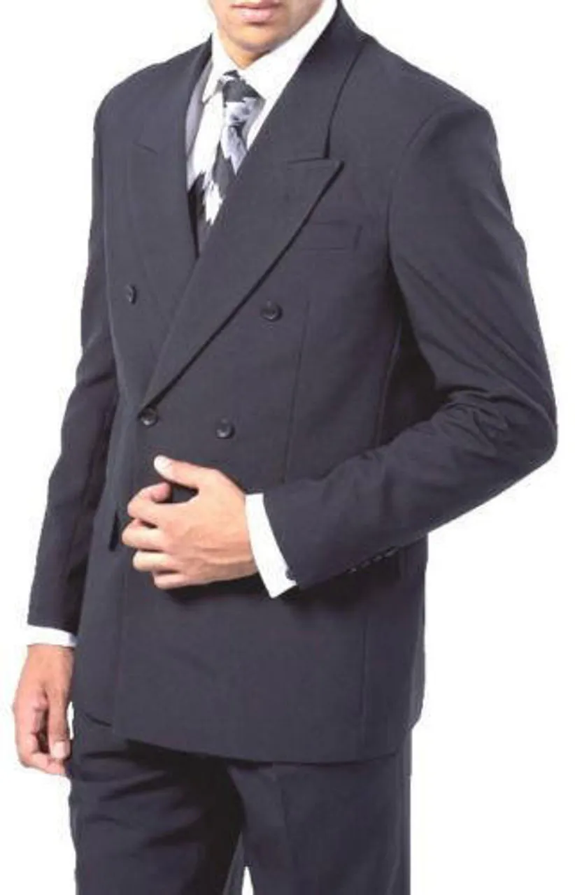 Manzini Mens Black Gold Fitted Prom Suit