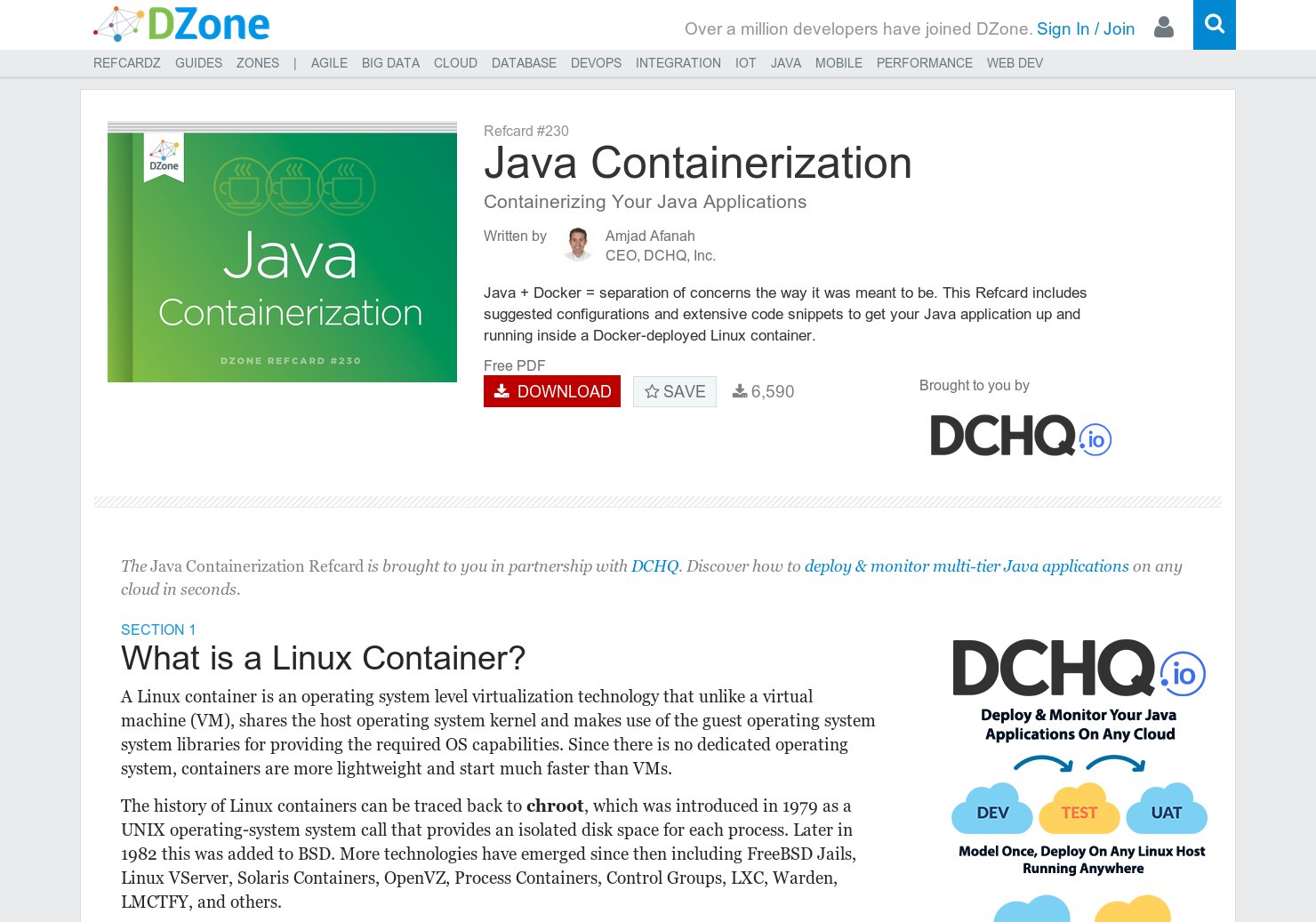 Java Containerization Refcard
