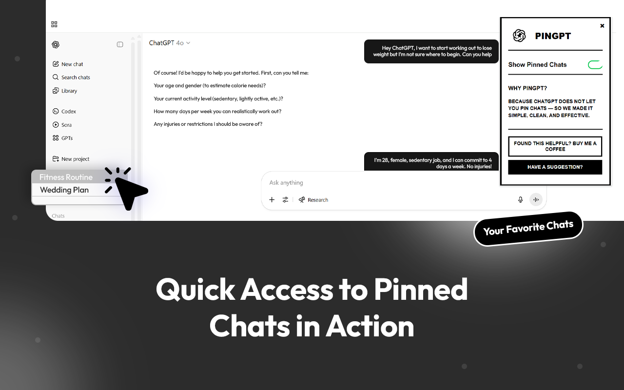 pingpt - ChatGptはチャットをピン留めさせないからですメディア3