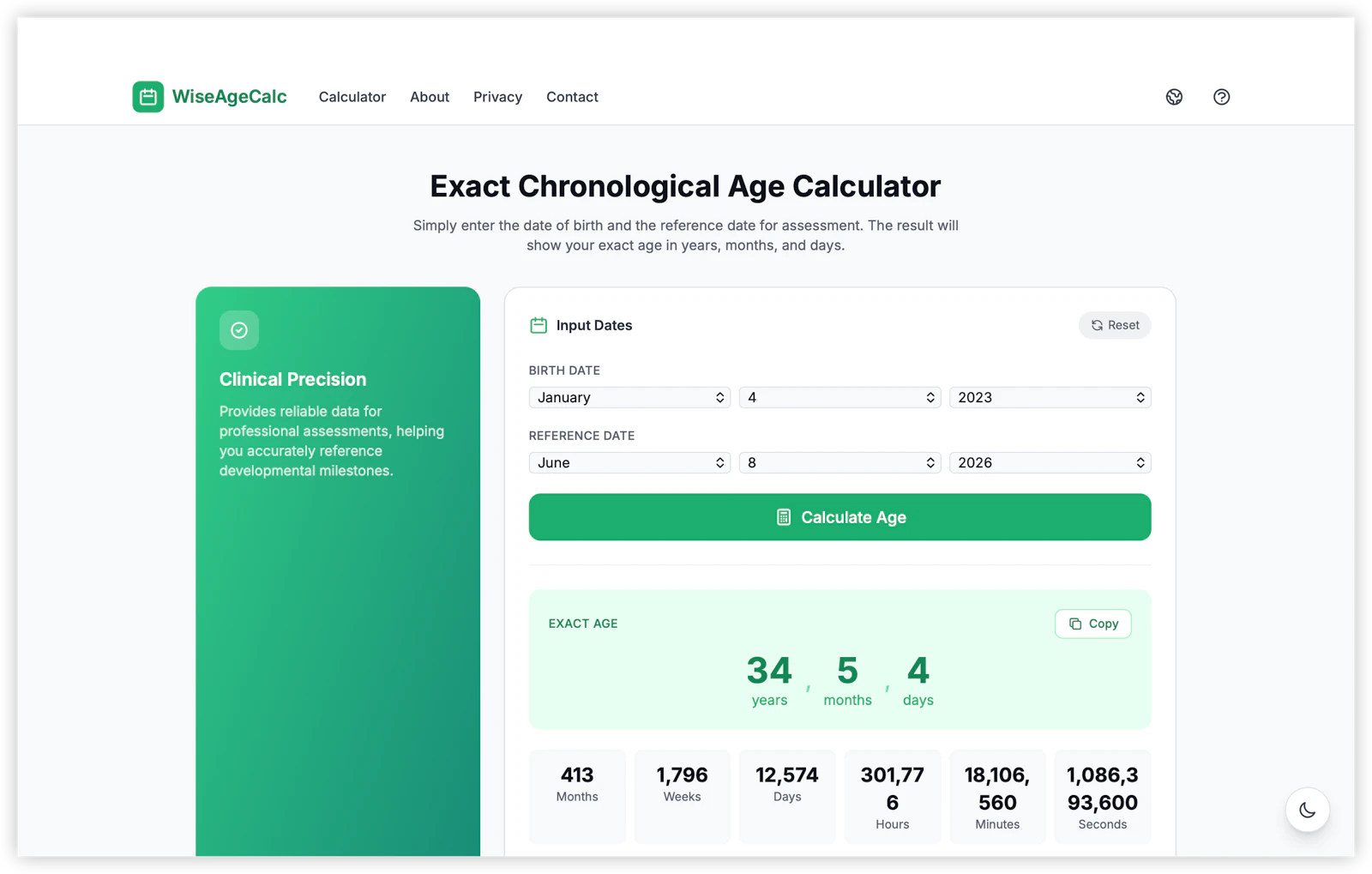 Chronological Age Calculator Online screenshot 3
