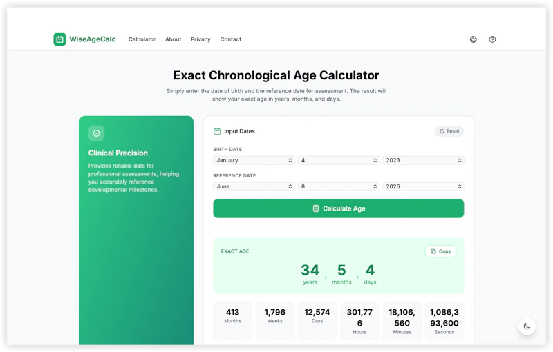 Chronological Age Calculator Online screenshot 3