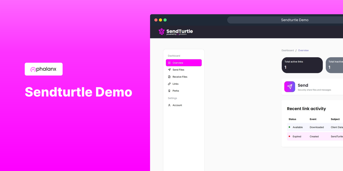 Falange sendTurtle - Asegurar sus datos, simplificar su vida media 8
