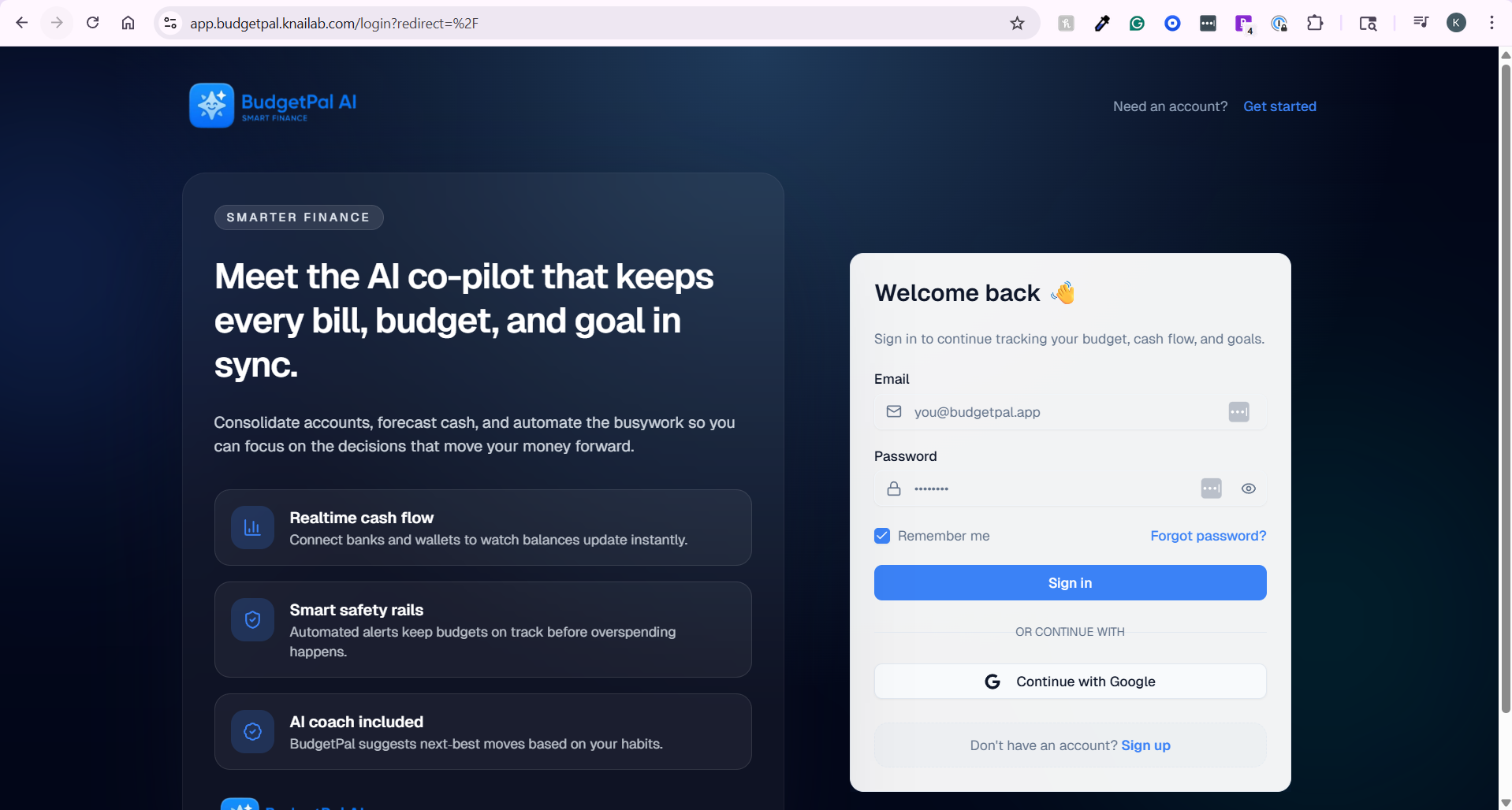 BudgetPal – AI Budgeting - Main product screenshot demonstrating key features and user interface