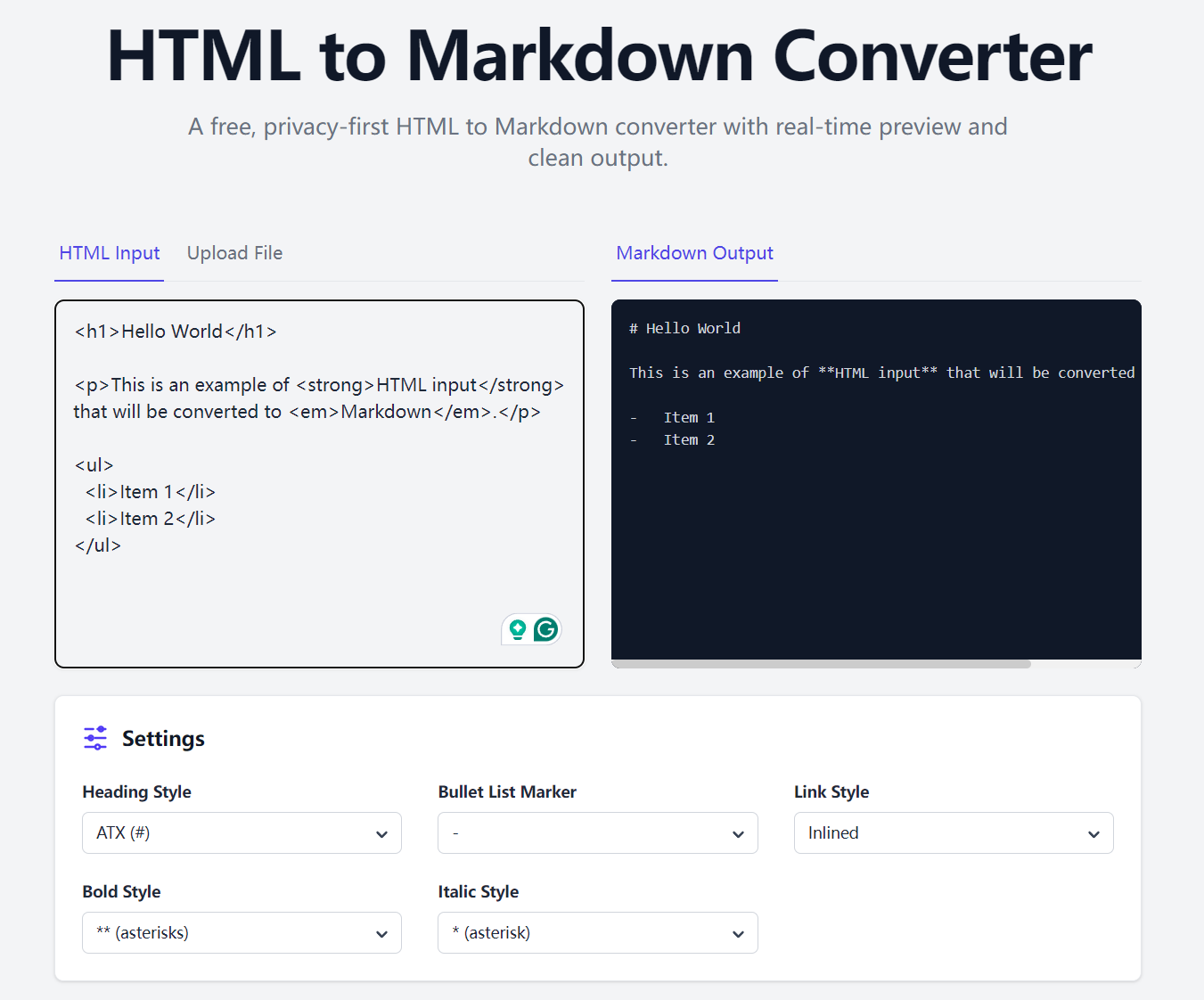 markdownhtml gen - ฟรี MARKDOWN ที่เป็นมิตรกับเนื้อหา AI ไปยัง HTML Converter media 3