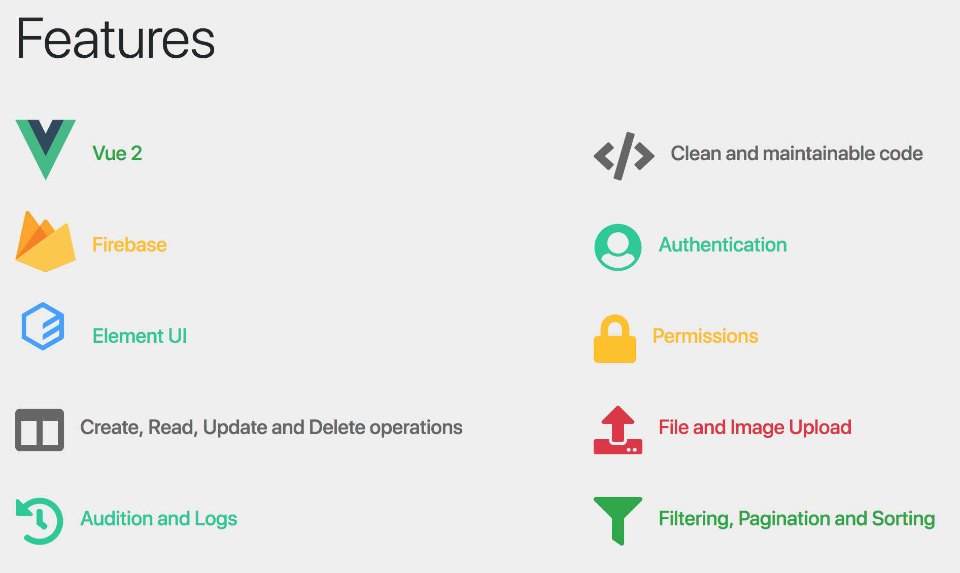 Vue Firebase Admin scaffold/generator gallery image