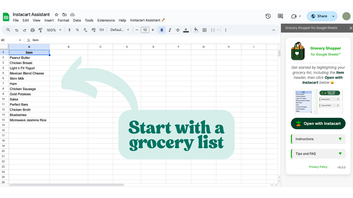 Grocery Shopper for Google Sheets gallery image