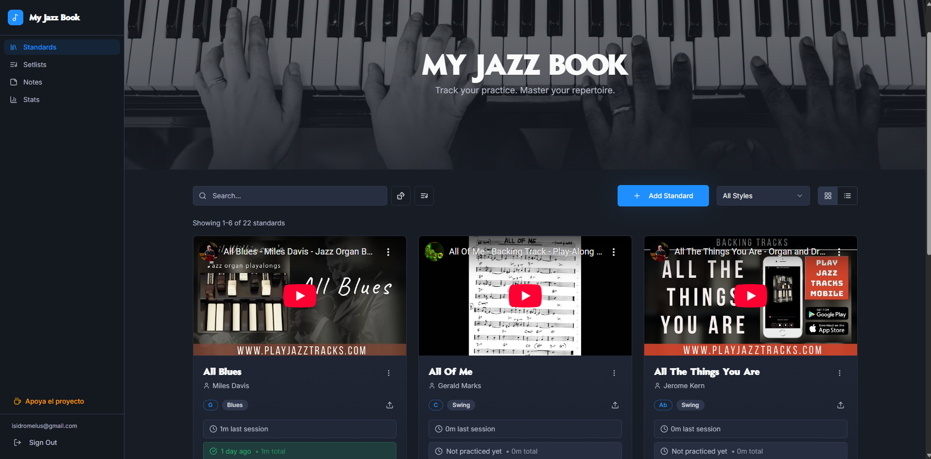 My Jazz Book - Screenshot 3 showing product features and functionality
