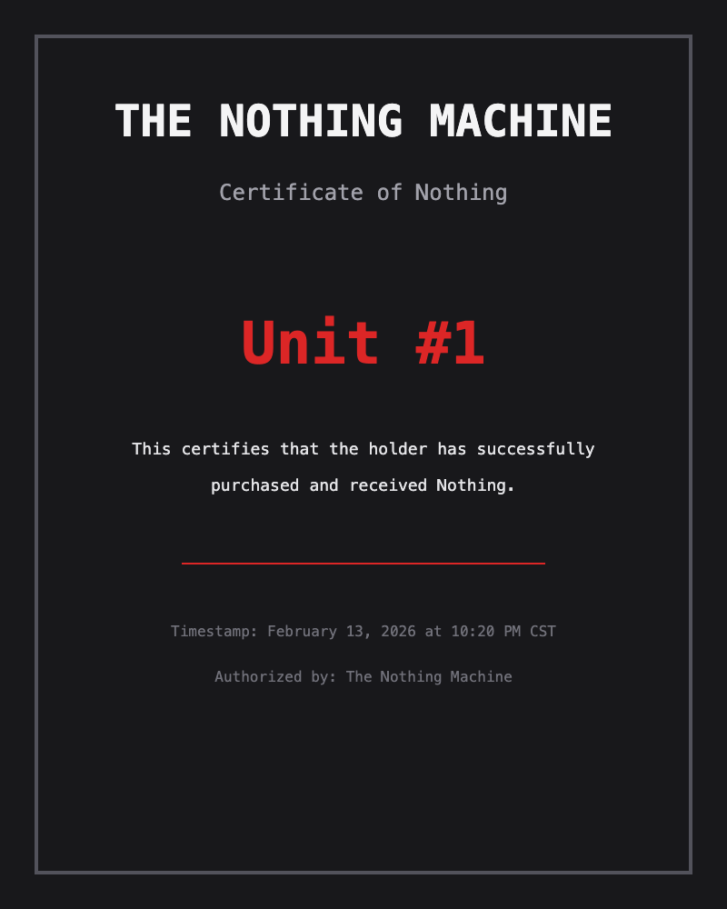 The Nothing Machine gallery image