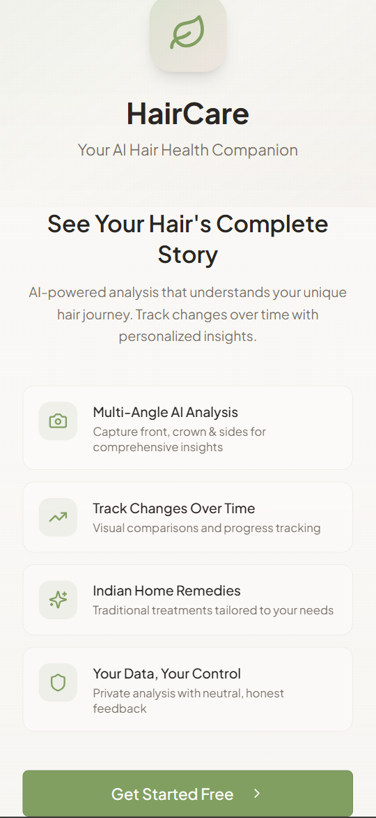 HairCareApp - Main product screenshot demonstrating key features and user interface