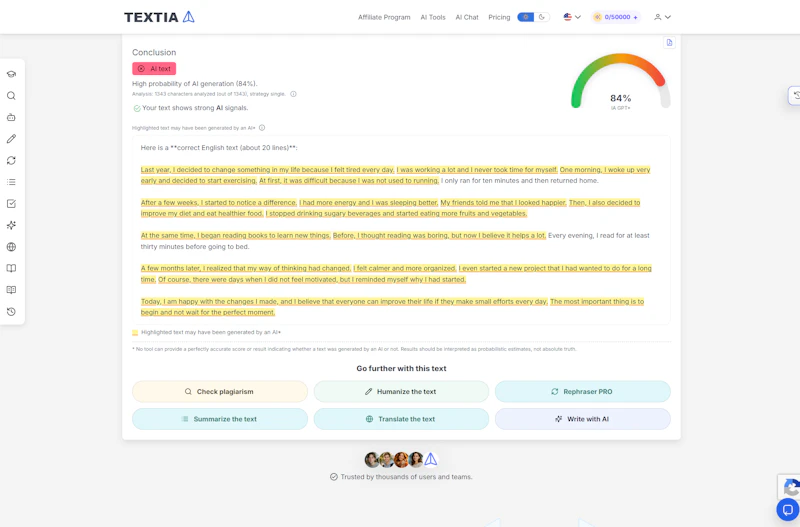 Textiaa screenshot 2