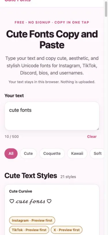 Cute Fonts Generator gallery image